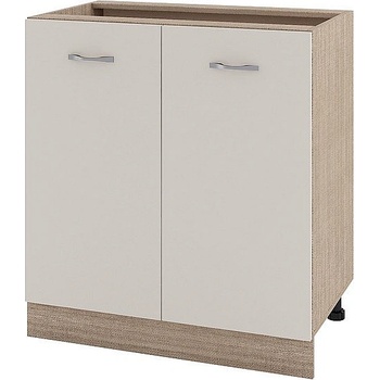 ИРИМ Долен шкаф за вграждане на мивка с две врати и рафт Сити МС-23 мока / сатен 80 см