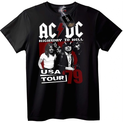 NOONEBRAND Тениска AC/DC Магистрала към Ада Турне САЩ '79 - 5XL, Black