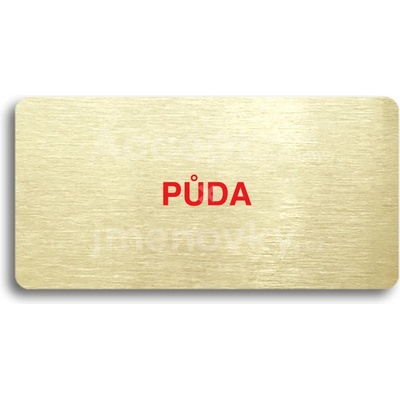 ACCEPT Piktogram PŮDA - zlatá tabulka - barevný tisk bez rámečku