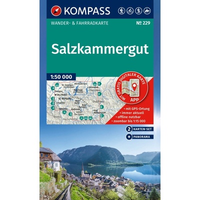 Salzkammergut, Solná komora, set 2 map (Kompass, 229) - turistická mapa