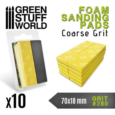 Green Stuff World Foam Sanding Pads 180 grit 10pcs/ Penové brúsne podložky 180 10 ks GSW10769