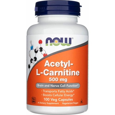 Now Foods Acetyl-L-karnitín 500 mg 100 veg. kapsúl