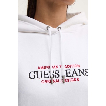 Guess Jeans Суичър Guess Jeans в бяло с качулка с апликация W4YQ15 KC811 (W4YQ15.KC811)