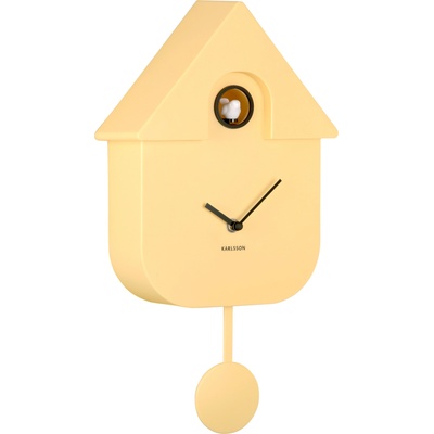 Karlsson Стенен часовник с кукувица Modern Cuckoo светложълт (KA5768LY)