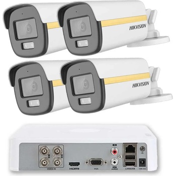 HIKVISION Комплект ZK41320E 4 Камери Full HD с Хибридна Светлина 20m и AcuSense (ZK41320E)