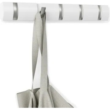 Umbra hk ltd (Канада) Закачалка за стена umbra flip с 5 бр. куки - цвят бял (umbra 318850-660)