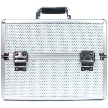 Diamond kadeřnický i kosmetický kufr XL s zirkony Bílý K2444