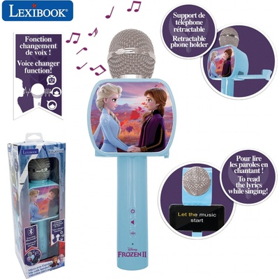 Lexibook Bezdrôtový karaoke mikrofón Disney Frozen so zabudovaným reproduktorom a meničom hlasu