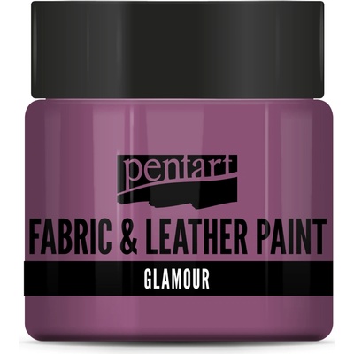 Pentart glamour farba na textil a kožu 50 ml strieborno ružová
