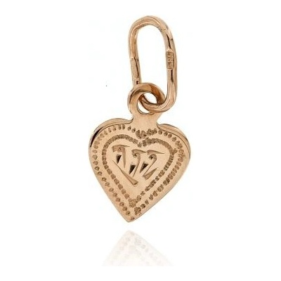 Zlatnictví U Kostela Zlatý přívěsek srdce s ozdobnou rytinou 646r