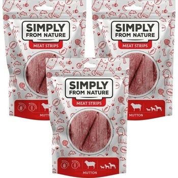 SIMPLY FROM NATURE Meat Strips Baranie stripsy pre psov 3x 80 g
