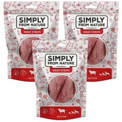 SIMPLY FROM NATURE Meat Strips Baranie stripsy pre psov 3x 80 g