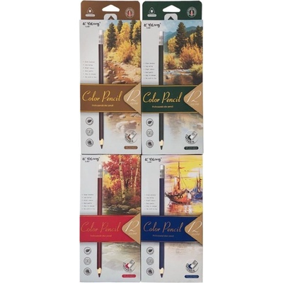 Цветни моливи 12 цв. с гума yl221022