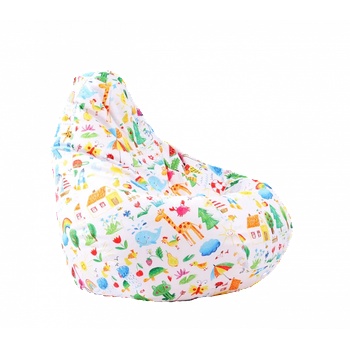 Image 1 of Pufrelax Калъф за пуф круша, 220л. , Nirvana Hobbit - A Colourful World, (Не съдържа пълнеж), водоустойчив, принт