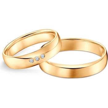 SAVICKI Сватбени халки: жълто злато, полукръгли, 4, 5 мм