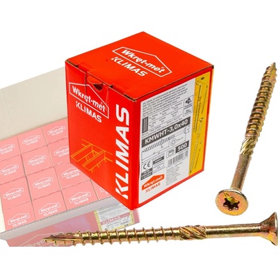 Klimas Wkret-Met TX 3x40mm - 1 Kartón (16x500 ks) - Skrutky / Vruty do dreva so zapustenou hlavou, WKCS