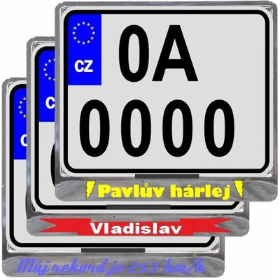 Rámeček pod SPZ, moto chrom s potiskem