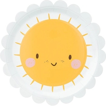 Party Deco Парти Чинии Слънце, 18см - (1 пакет / 6 бр. )