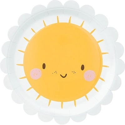 Party Deco Парти Чинии Слънце, 18см - (1 пакет / 6 бр. )