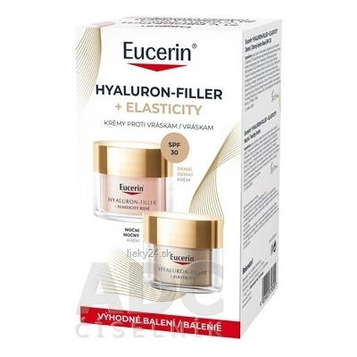 Eucerin HYALURON-FILLER+ELASTICITY DUO proti vráskam, Rosé denný SPF 30+ nočný krém 50 ml