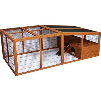 A.K. Výběh pro králíky s domkem dřevo kov 230 x 94 x 75 cm