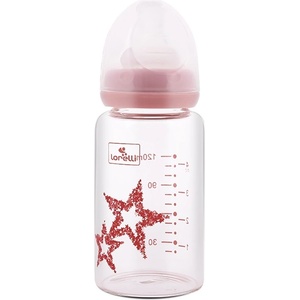 Lorelli Бебешко стъклено шише Lorelli - Anti Colic, 120 ml, Blush Pink (10200870003) - baby