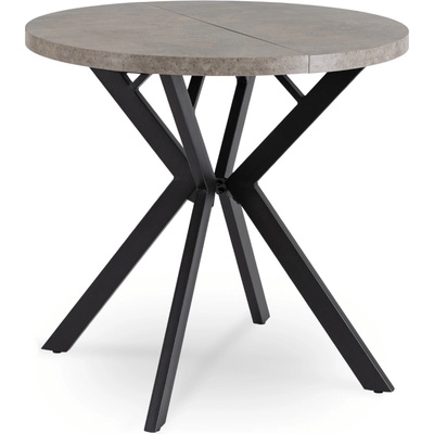 JAKS Okrúhly rozkladací stôl 80 160 cm betón čierny Dorian