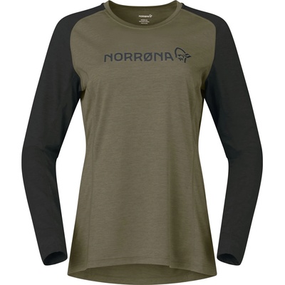 Norrøna Дамска фланелка с дълъг ръкав за колоездене Norrøna Women's Fjørå Equaliser Lightweight Long Sleeve Cycling jersey - Olive Night (156-2576-0312)