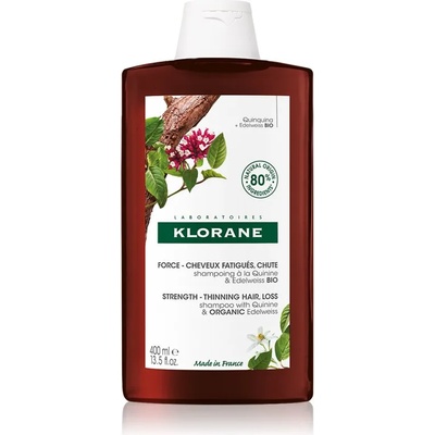 Klorane Quinine & Edelweiss Bio подсилващ шампоан против косопад 400ml