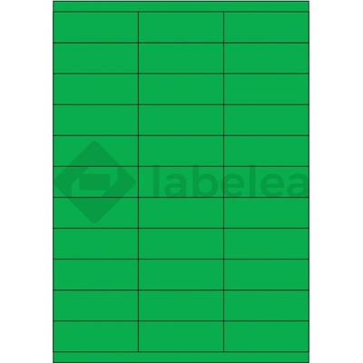 Labelea Samolepiace etikety 70x25,4 mm farebné papierové, na hárku A4, pre laserovú a atramentovú tlač, Farba etikiet Zelená, Počet hárkov v balení 100 EPY070025PG033S