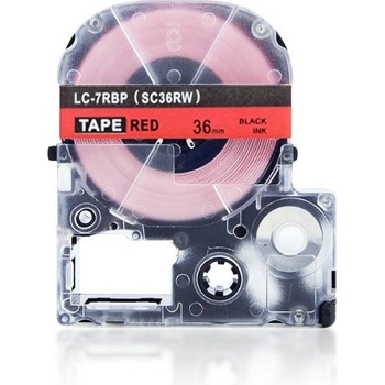 Compatible Epson LK-SC36RW, 36mm x 9m, черен печат / червен фон, съвместима лента (LKSC36RW)