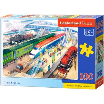 Image 1 of Castorland Пъзел Castorland от 100 части - На гарата (B-111190)