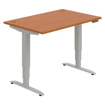 Hobis Pracovný stôl Motion, PO, 3S, 120x61 - 128x80 cm, čerešňa/sivá