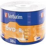 Verbatim Диск DVD-R, 4, 7GB, 16x, 50 диска, в термосвиваема опаковка, VERBATIM 43788 (43788)