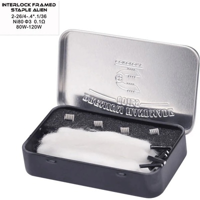 Coilology Předmotané spirálky Handcrafted Sandvik Interlock Fralien Ni80 4 ks 0,2 ohm