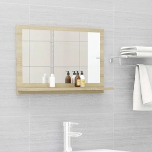 vidaXL Огледало за баня, дъб сонома, 60x10, 5x37 см, инженерно дърво (804565)