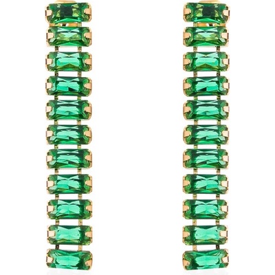 Franco Bene Podlouhlé pozlacené Crystal náušnice zelené 1413