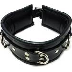 Rouge Leather 3 D-Ring Padded Collar Black