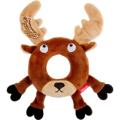 GiGwi Plush Friendz sob s gumovým kroužkem