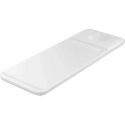Samsung Wireless Charger Trio EP-P6300 - тройна поставка (пад) с бързо безжично зареждане за Samsung смартфони и Qi съвместими устройства (бял)