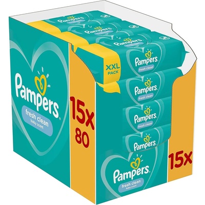 Pampers мокри кърпи fresh clean XXL - 12 х 80 броя