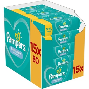 Pampers мокри кърпи fresh clean XXL - 12 х 80 броя - bubu