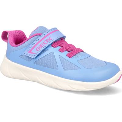 Geox Barefoot dětské tenisky J Foot-run Light blue/fuchsia světle modré/fuchsiové
