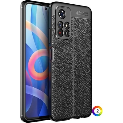 Xiaomi Redmi Note 11/Poco M4 Pro 5G Удароустойчив Litchi Skin Калъф и Протектор
