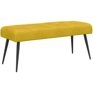 vidaXL Пейка с копчета Жълто 110 x 40 x 46 cm Кадифе (42038536)