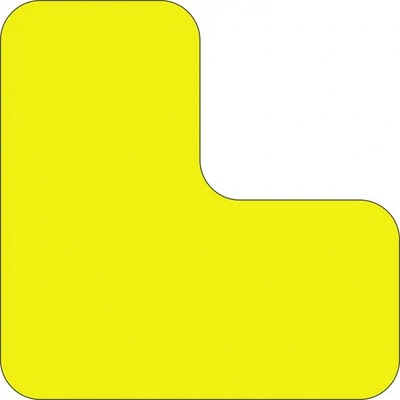 Samolepicí značení umístění palet WT-5110, tvar ''L'' – PVC, žlutá, 100×100×50 mm, balení 25 ks