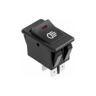 Kolískový prepínač 4-pin, 12V, čierny, indikátor PRK0040
