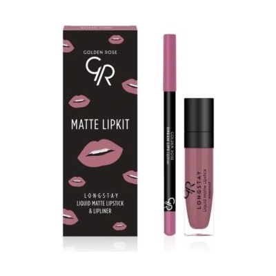 Golden Rose Matte LipKit Blush Pink tekutá matná rtěnka N03 5,5 ml + tužka na rty N535 1,6 g