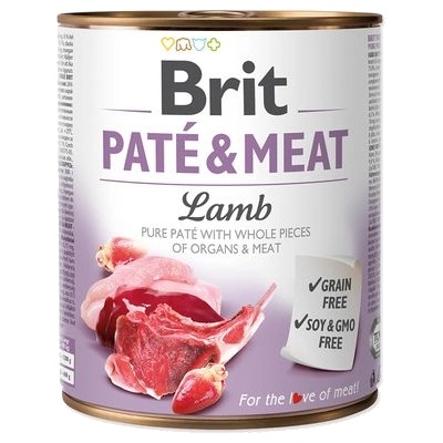 Brit Pate & Meat Lamb - Консерва с 26% агнешко и 44% пилешко месоо 800 гр