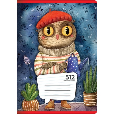 JUNIOR Zošit A5 linajkový 512 s 2 pomoc. linkami